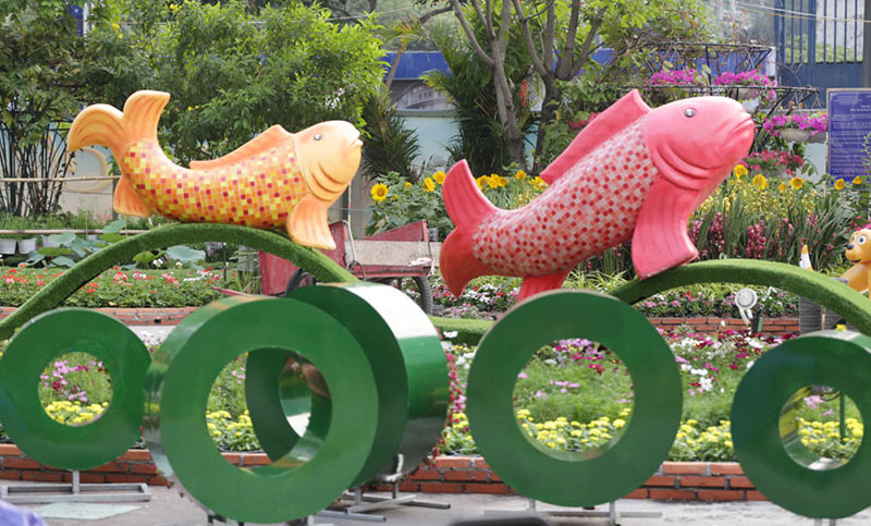 Ngắm đường hoa Tết Mậu Tuất trước giờ G Ngắm đường hoa Tết Mậu Tuất trước giờ G
